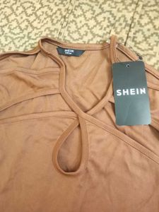 new with tag Cut-Out Mesh Sleeve Top