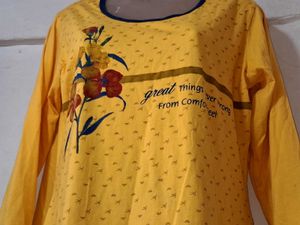Yellow Night Suit Top