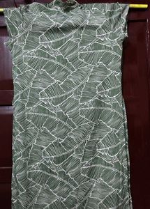 High neck Tropical Leaf Print kurta