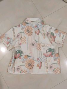 Cute Fruit Print Short Sleeve Shirt