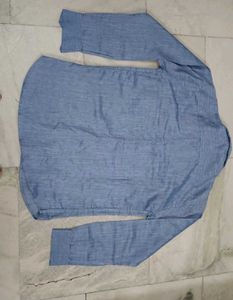 Men's Blue Casual Button-Down Shirt