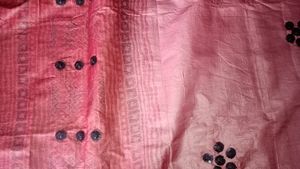 Pure Tussar Silk Block Print Sequin Work Saree