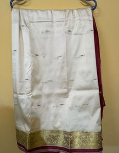 Elegant White Silk Saree with blouse