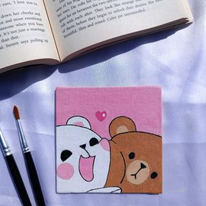 Bear Couple Painting On Canvas