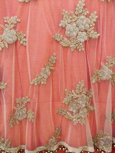 Elegant Orange &amp; Gold Designer Dress