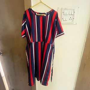 Striped Short Sleeve Dress