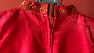 Embroidered Red Kurta