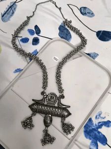 Vintage Oxidized Silver Peacock Necklace