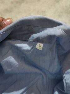 Blue Short Sleeve Collared Shirt