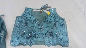 satin handwork fish cut lehanga choli