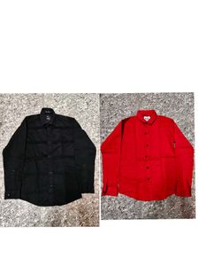 (Combo)Men's Red &amp; Black Shirts (Pack of 2)