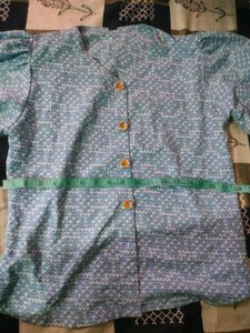 Blue &amp; Purple Patterned Button-Up Blouse