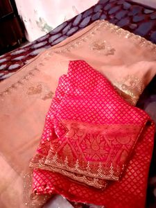 Elegant Peach color Saree