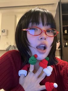 Red Oval Frame Glasses