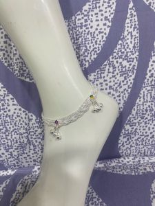 Silver Anklet with Tiny Bells