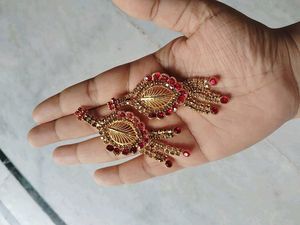 16.Stunning Red and Gold Bridal Jewellery Set