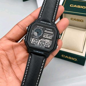 Casio Digital Watch -Leather Band