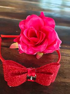 Sparkly Red Bow Headband
