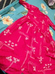 Vibrant Pink Printed Kurta