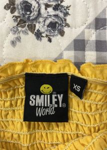 Yellow Smocked Tube Top with Straps size XS