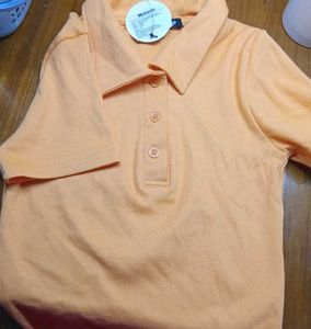 ORANGE POLO T SHIRT /COLLARED TEE