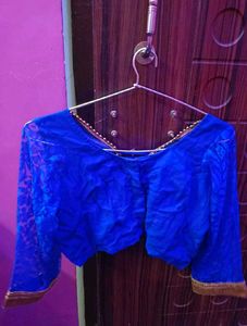 Elegant Blue Heavy Embroidered Saree