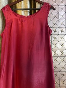 Elegant Red Kurta with Gold Print