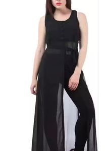 Stylish Black Sheer Long Kurta