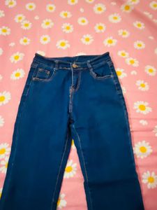 Flared Blue Denim Jeans