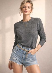 🌸Imported Gray Long Sleeve Sweater B