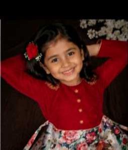 Girls Red Floral Party Dress
