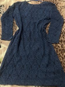 Blue One Piece Dress Without Belt