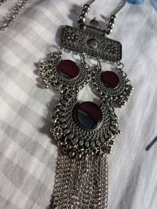 Oxidized Silver Boho Necklace Set