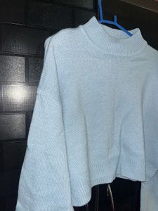 Light Blue Mock Neck Sweater