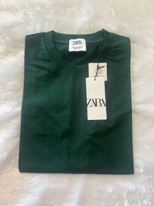 Zara Men's Basic Green T-Shirt