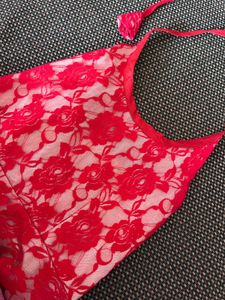Red Lace Floral Dress