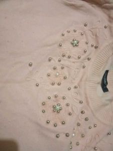 Cute Pink Embellished Sweater