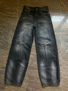 Trendy Distressed Wide Leg Jeans men/woman