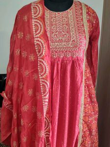Red Embroidered Salwar Kameez