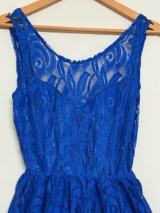 Elegant Royal Blue Lace Dress