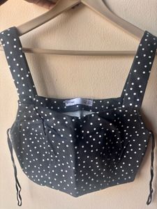 LEFTIES Black Polka Dot Crop Top