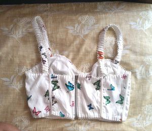 Cute Butterfly Print Corset Bra