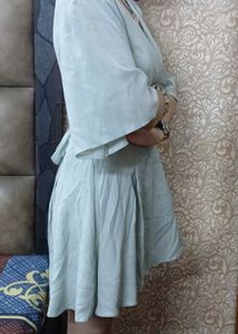 Elegant sea green Wrap Dress