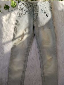 High-Waisted Denim Jeans