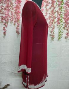 y2k embellished sheer kurti top