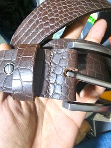 Classic Brown Croc Embossed Belt for Men