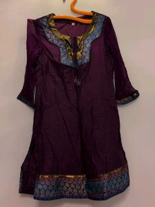 Purple/megenta festive Embroidered Kurta