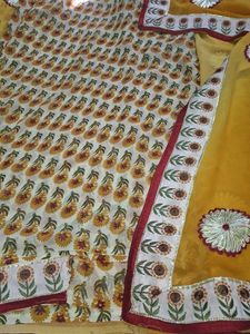 Half Pettern Saree With Blouse