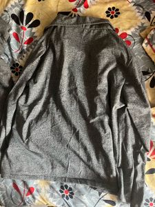 Grey Textured Blazer Jacket