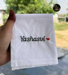 Customise Name and any words Embroidery Handkerchi